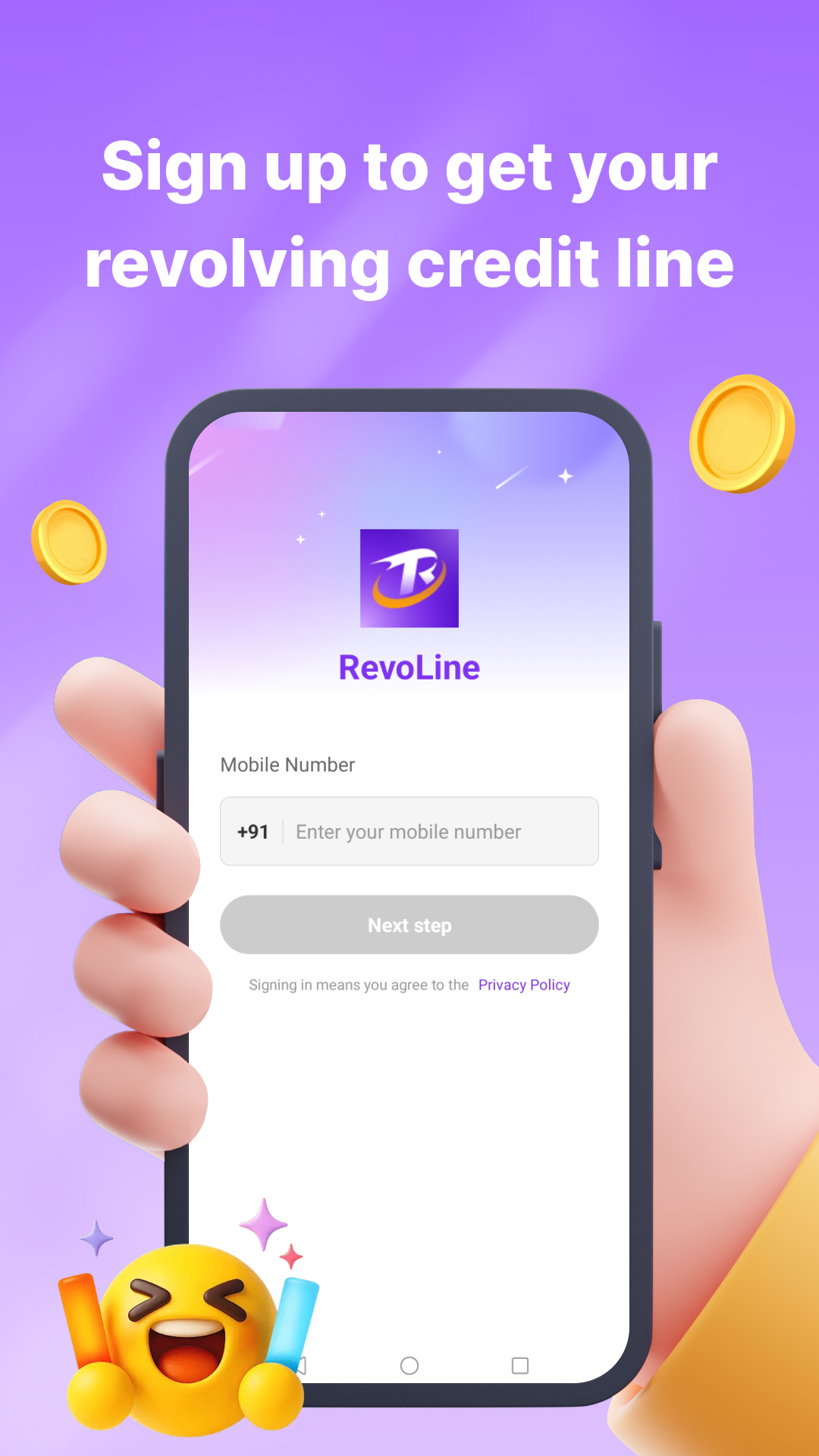 App screen: credit dashboard and apply flow